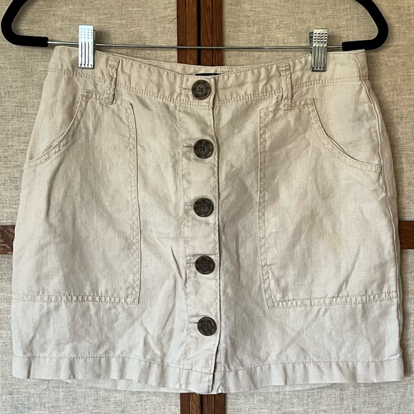 Sanctuary Trail Blazer Washed Pebble Linen Button Front Cargo Skirt - XS - Picture 3 of 9
